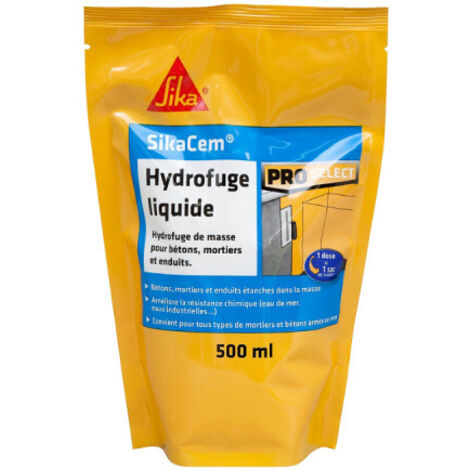 Sika – Hydrofuge liquide pour béton 0.5L – Imperméabilisant pour chantiers humides – Protège contre infiltrations d’eau – Compatible mortiers et bétons (1/7)
