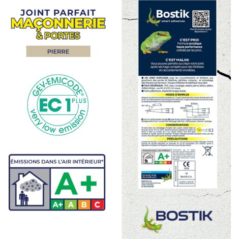 Bostik mastic acrylique Parfait Maçonnerie et Portes 280ml  Couleur: Ton pierre