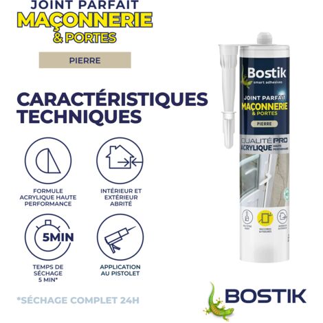 Bostik mastic acrylique Parfait Maçonnerie et Portes 280ml  Couleur: Ton pierre