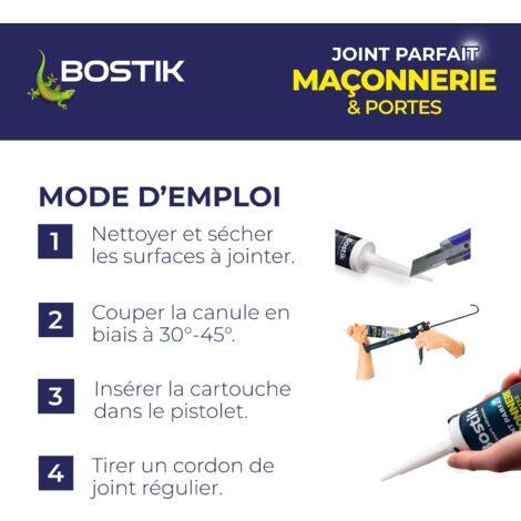 Bostik mastic acrylique Parfait Maçonnerie et Portes 280ml  Couleur: Ton pierre