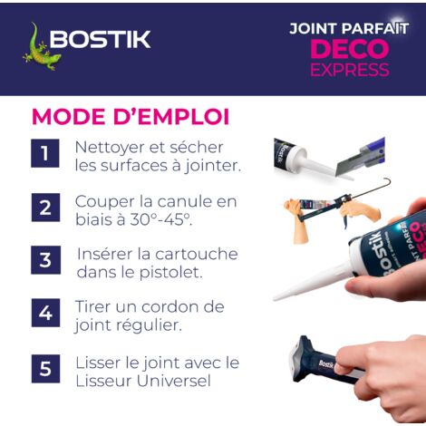 Bostik mastic acrylique Parfait Deco Express 310ml  Couleur: Blanc