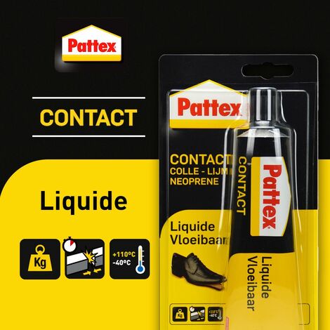Colle contact néoprène liquide Caoutchouc Plastique Cuir Bois 125ml -  PATTEX 