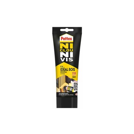Pattex Ni Clou Ni Vis Extra Fort & Rapide, colle de fixation surpuissante, colle rapide qui permet une prise instantanée, colle blanche, tube 260 g