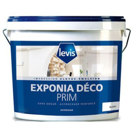 Peinture primaire intérieure 10L – Pour murs et plafonds – Opacifiant et régulateur d’absorption – Couleur blanc – Levis