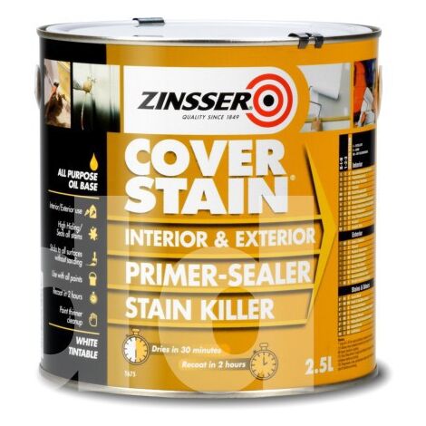 Primaire isolant avant peinture Zinsser Cover Stain blanc Conditionnement: 2,5L - Couleur: BLANC