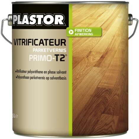 Plastor – Vitrificateur polyuréthane extra mat 5L – Protection élevée contre rayures et taches – Pour parquets intérieurs et sols chauffants