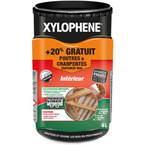 Xylophene traitement poutres et charpentes sans odeur  Conditionnement: 6L