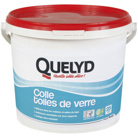 Colle vinylique pour toiles de verre à peindre – Prête à l'emploi – Collage durable en cuisines et salles de bains – 5kg – Quelyd