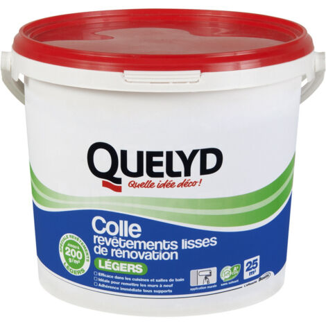 Colle pour revêtements lisses de rénovation légers – 5 kg – Formule sans solvant pour collage optimal – Adaptée à fonds absorbants – Quelyd