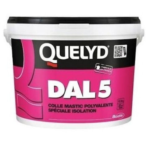 Colle mastic 6,5kg – Très forte adhérence pour revêtements muraux épais – Idéale pour polystyrène et éléments décoratifs – Quelyd