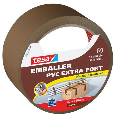 Adhésif emballage PVC Extra-fort 40m x 50mm Marron (1/4)