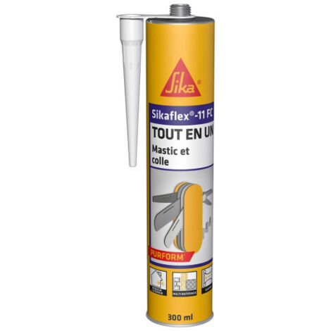 Mastic de fixation Sikaflex 11 FC Purform 380g – Colle polyuréthane pour béton, métal, bois – Résistant aux intempéries et UV – Application facile