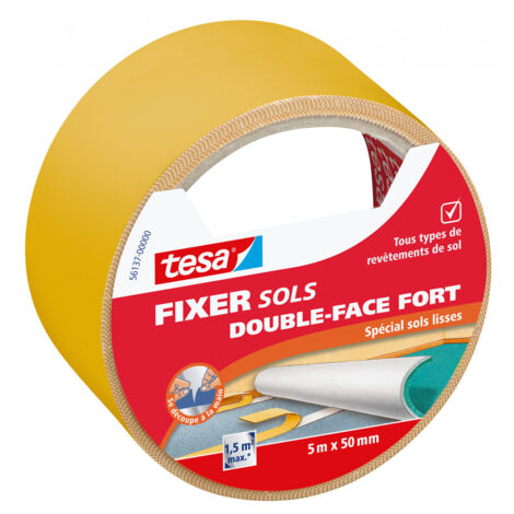 Adhésif fixation forte double-face pour sols lisses 5m x 50mm