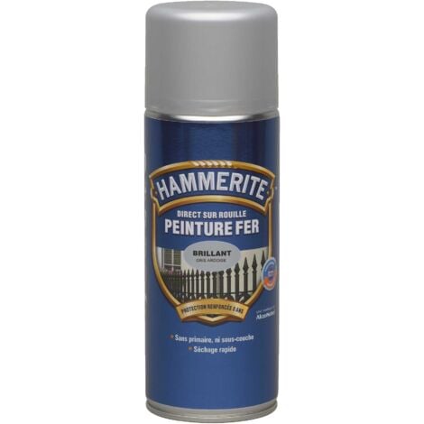 Peinture Fer aérosol Direct sur Rouille - Brillant Argent - 400 ml - Hammerite