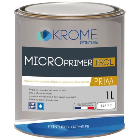 Krome Microprimer Isol Peinture d'Impression Microporeuse - Intérieur et Extérieur Conditionnement: 1L - Couleur: BLANC