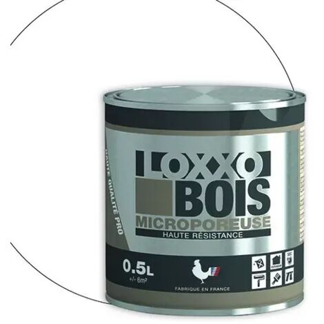 Peinture bois glycéro microporeuse blanche 0,5L – Résistante aux UV et intempéries – Pour bois dur et dérivés – Loxxo (1/2)
