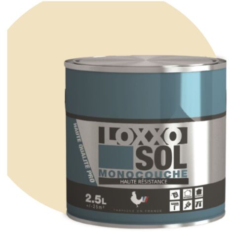 Peinture pour sol intérieur haute résistance satinée 0,5 L – Blanc perlé – Adhérence optimale pour béton et bois – Finition lessivable – Loxxo