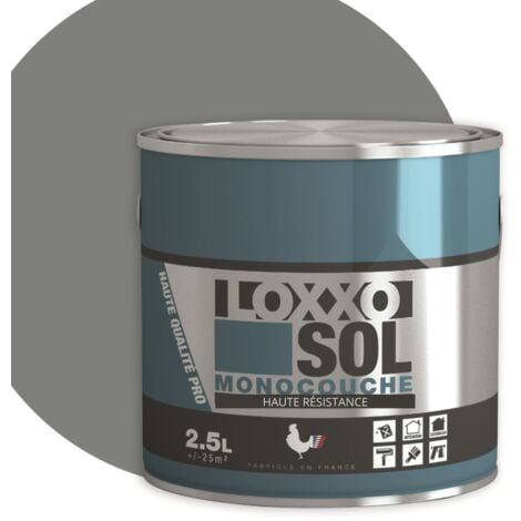 Loxxo Peinture Sol - Monocouche - Haute Résistance - Intérieur & Extérieur  Conditionnement: 2.5L - Couleur: Télégris 2