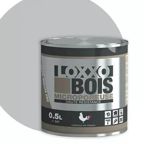 Peinture microporeuse satinée 0,5L – Couleur Telegris 4 – Résistante aux intempéries et UV – Pour bois dur et dérivés – Loxxo (1/2)