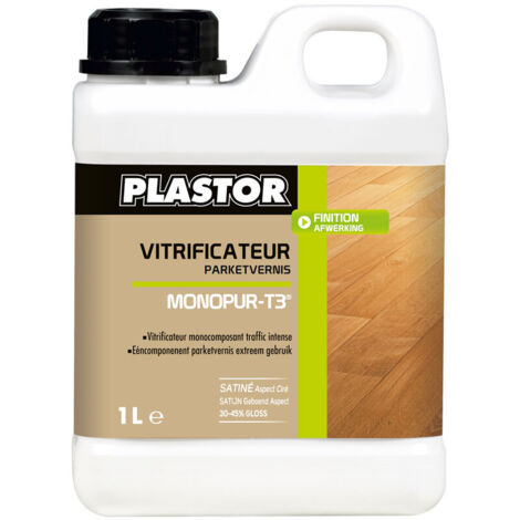 Plastor – Vitrificateur monocomposant extra-mat 5L – Protection durable pour parquets en bois – Application facile sans isocyanate