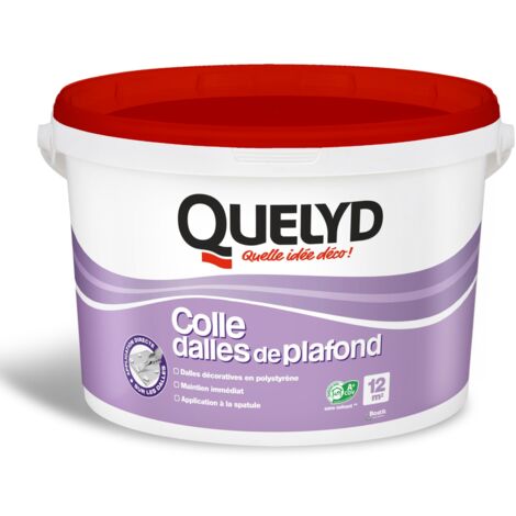 Colle dalles de plafond 4kg – Pour polystyrène expansé et extrudé – Adhérence immédiate – Couvre jusqu'à 12 m² – Quelyd