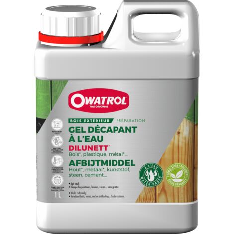 Owatrol – Gel décapant à l'eau Dilunett 1L – Enlève jusqu'à 8 couches de peinture – Pour bois, PVC, métal – Rincage facile à l'eau