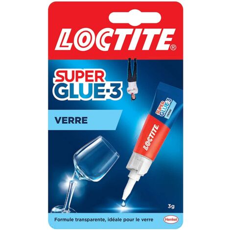 Loctite – Colle cyanoacrylique spéciale verre 3g – Résistance à l'eau et lave-vaisselle – Application précise et rapide – Transparente après séchage