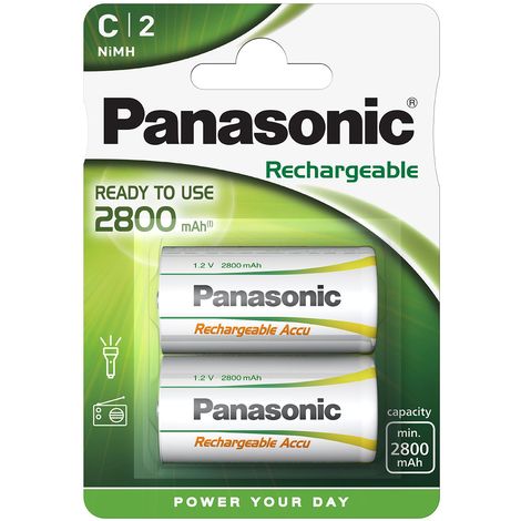 Pile rechargeable Panasonic HIGH CAPACITY D LR20 X2 2800 mAh