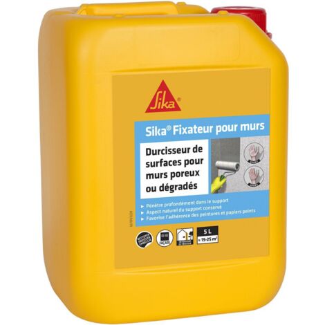 Sika – Fixateur pour mur 5L – Pénètre profondément – Incolore après séchage – Favorise l'adhérence des peintures