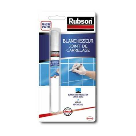 Rubson Blanchisseur Joints de carrelage, Stylo blanchissant pour Joints de carrelage, facile à appliquer, blanchit et corrige les défauts joint blanc résistant aux moisissures, 7 ml