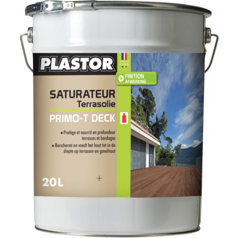 Plastor Saturateur Primo-T Deck à Base d'Huile Naturelle  Conditionnement: 20L - Couleur: TECK (1/2)