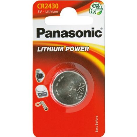 Panasonic – Pile bouton lithium CR2430 3V – Haute performance pour montres, clés, jouets – Taux de décharge faible – Température extrême -30°C à +60°C