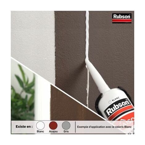 Rubson Mastic Maison Acrylique Murs & Fenêtres, mastic acrylique blanc pour intérieur & extérieur, comble fissure, joint porte et fenêtre, Cartouche de 280 ml