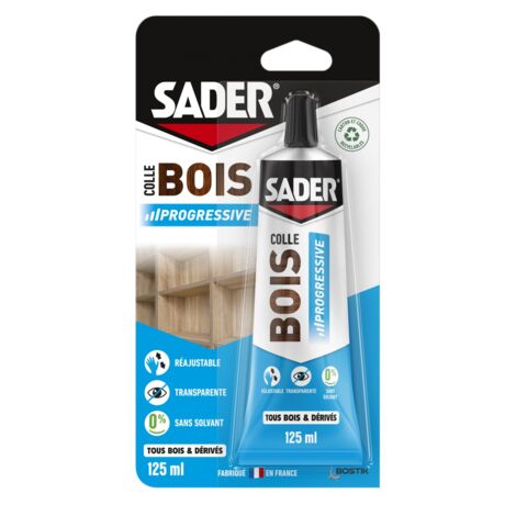 Colle bois prise progressive Sader - résistance et précision Conditionnement: 125ML