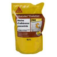 Résine d'adhérence concentrée SikaLatex Evolution 0,5L – Renforce l'adhérence et l'étanchéité – Pour mortiers, plâtres et chaux