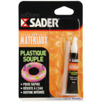 Sader – Colle multi-usage 12ml – Pour PVC souple et caoutchouc – Résistante à l'eau et aux vibrations – Prise rapide en 5 minutes