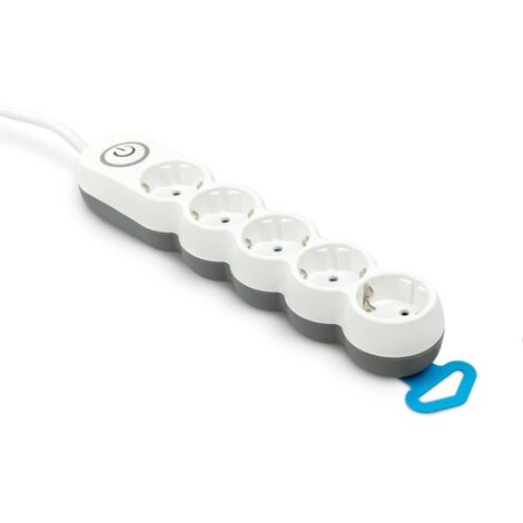 Ewent Regleta De Energia - 6 Enchufes - Version Schuko - 16A Con Interruptor De Encendido/Apagado En Cada Puerto - Protector Contra Sobretensiones - Cable De 5m - Color Blanco > Informática > Cables > Regletas