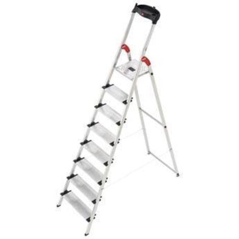 hailo-58817-001-escalera de tijera de aluminio con peldaño ancho xxl easyclix (7 peldaños)
