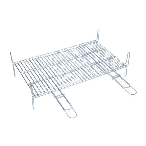 Parrilla estaada doble 65x40 cm – Mangos dobles con cierre de seguridad – Patas dobles para estabilidad – Altura total 20 cm – Sauvic (1/3)