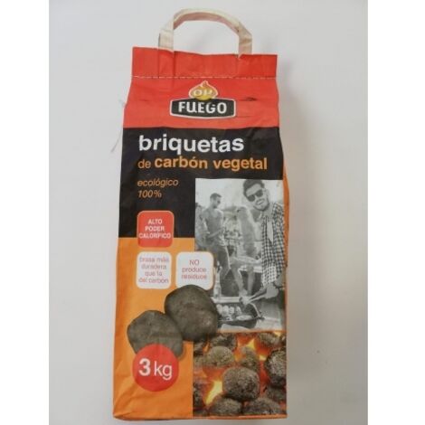 BRIQUETAS CARBON VEGETAL AUTOENCENDIDO - 3 KG