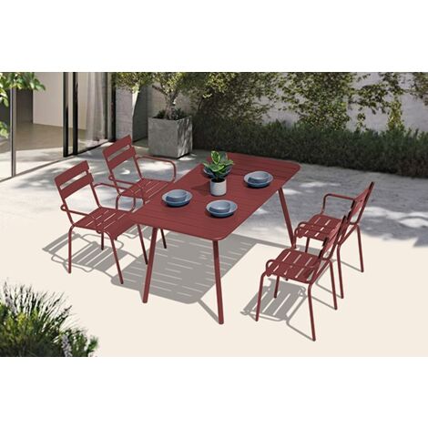 MESA ACERO ROJA LIBIA - 140X80 CM (1/2)