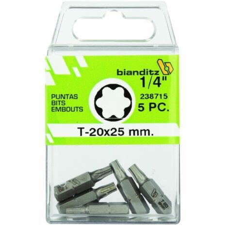 PUNTA TORX 15X25 MM EXTRA 5 UD - 1/4'' (1/4)
