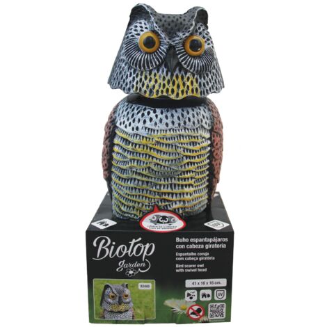 Búho espantapájaros cabeza giratoria 41 cm Biotop