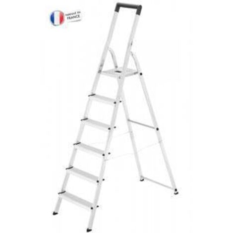 hailo-58946-001-escalera de tijera de aluminio l40 easyclix (6 peldaños)