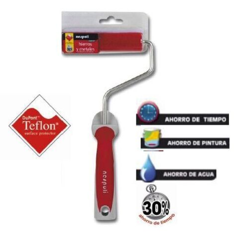 MINI RODILLO HIERRO/MET.TEFLON - 11 CM