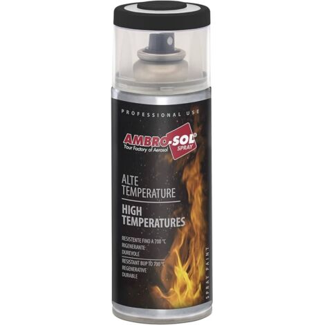 AMBRO-SOL PINTURA ALTA TEMPERATURA 700º NEGRO MATE (SPRAY 400 ML.