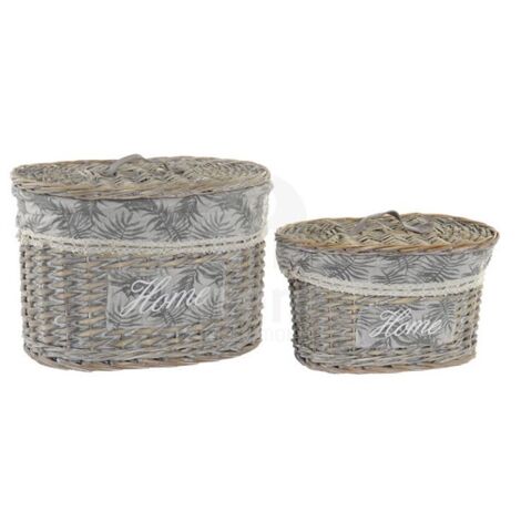 CESTA MIMBRE C/TAPA SET-2 - 37X28X25CM