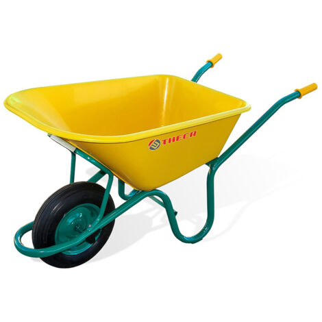 THECA carretilla obra nylon pl. 100l rueda neumatica , Carretilla obra con bandeja de 100L de capacidad. Su diseño permite un vaciado controlado del material. Ideal para la constru