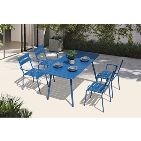 MESA ACERO AZUL LIBIA - 140X80 CM (1/2)
