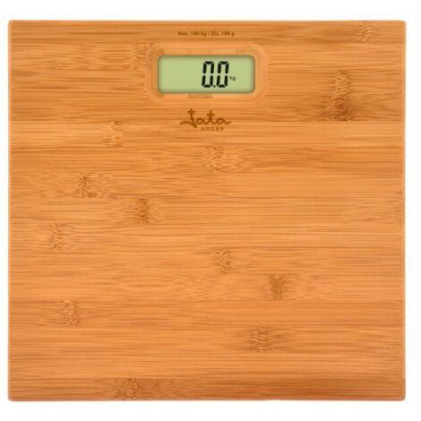 Báscula Digital de Baño JATA 489            Marrón Madera Metal (1/6)